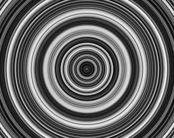 Black and White Spiral Poster - Algorithmically Generated Art