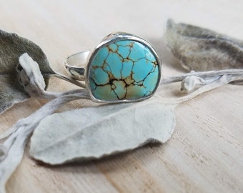 Half Moon Turquoise and Sterling Silver Ring