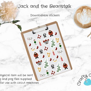Jack and the Beanstalk Sticker Sheet - downloadable/printable