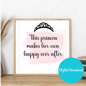 This Princess Buys Her Own Shoes, Feminism Print, Printable Wall Art, Feminism Poster, Girl Gift, Home Print, Gift Ideas, Minimalist Print