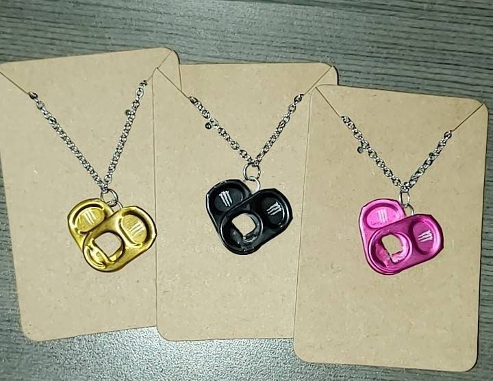Monster Can Tab Heart Necklace Etsy