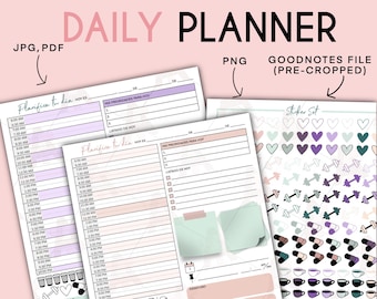 Daily Planner - Planificador Diario - Planificador por hora - Mail plan - Sticker Set
