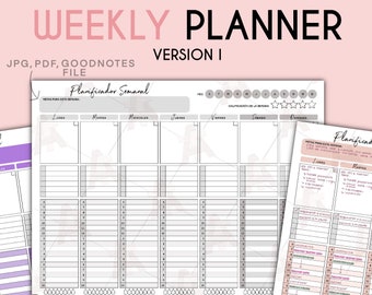 Weekly planner - planificador semanal - MLM - Red de Mercadeo - universidad - college - escuela - school planea