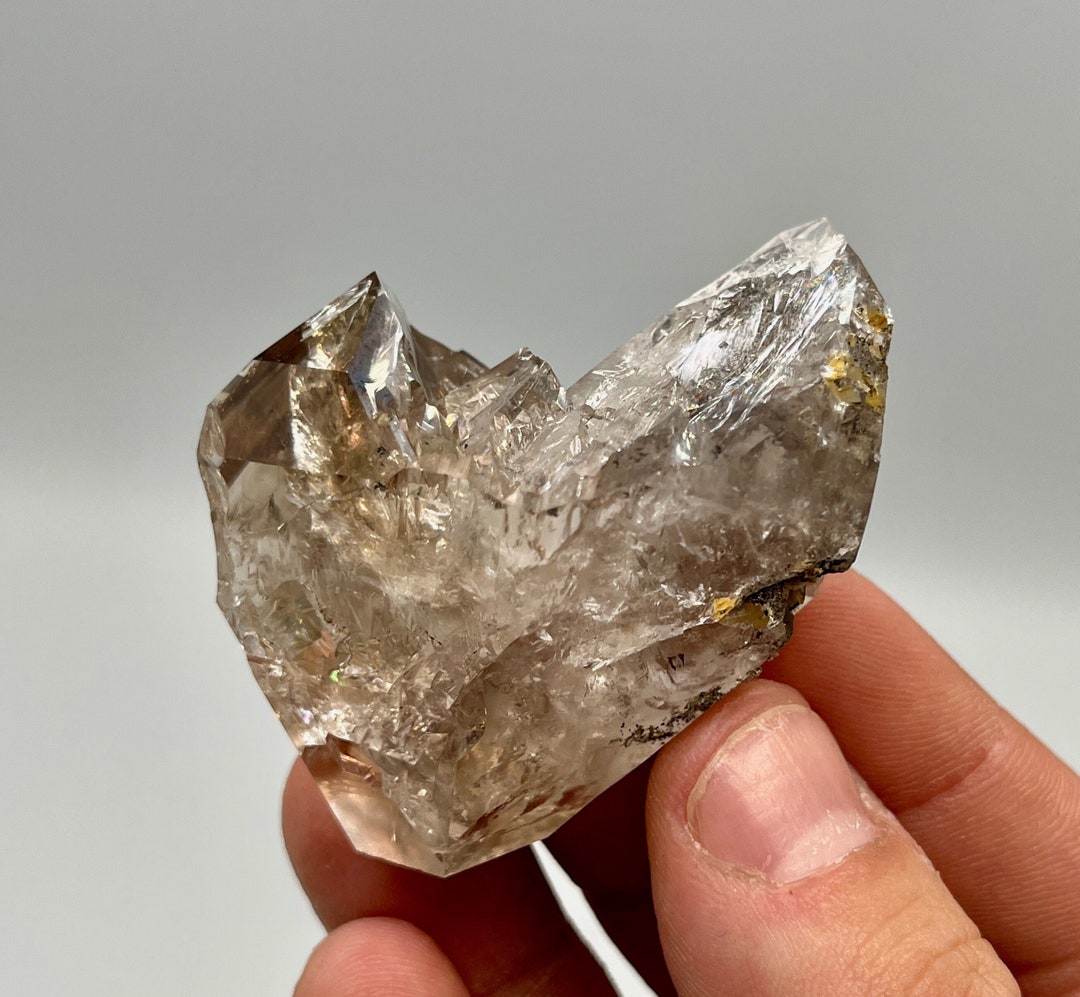 90 G Heart Shaped Skeletal Herkimer Diamond Gem Excellent Etsy