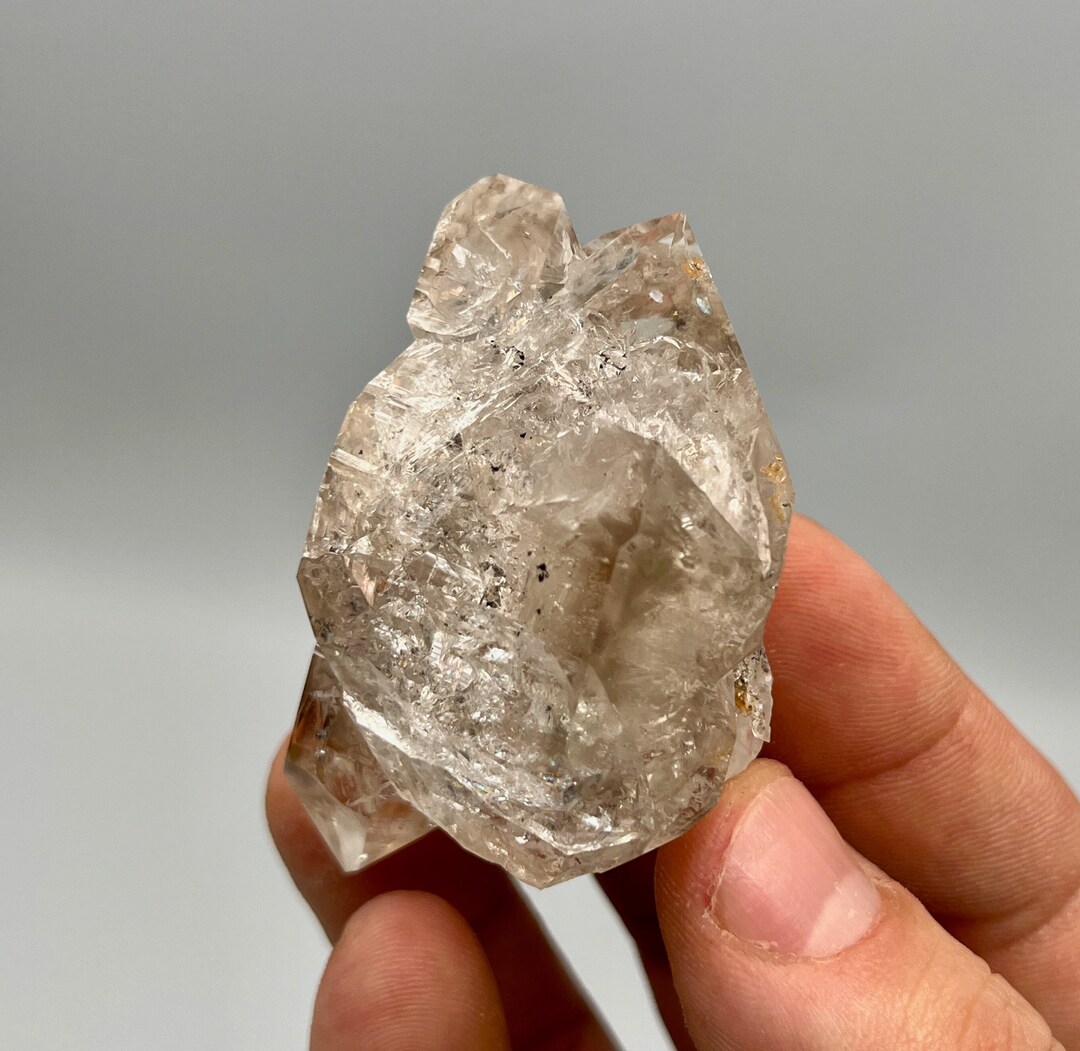 95 G Double Terminated Skeletal Herkimer Diamond Smoky Etsy