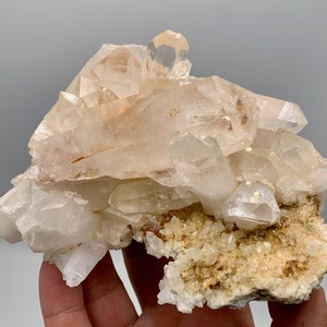 1.83 g Arkansas Quartz Plate, Large Clear Crystals w/ Rainbows, Druzy Quartz, Self Healed