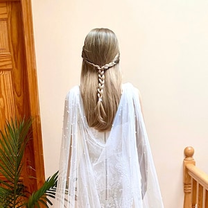 Pearl cape veil (veil with pearls, cape veil, wedding veil, bridal accessories)