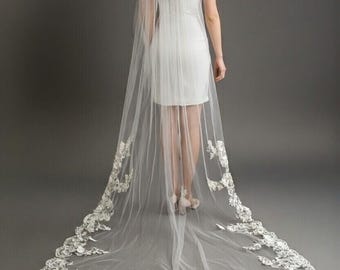 Spetsslöja, Elegant Brudslöja, 150 cm Bredd