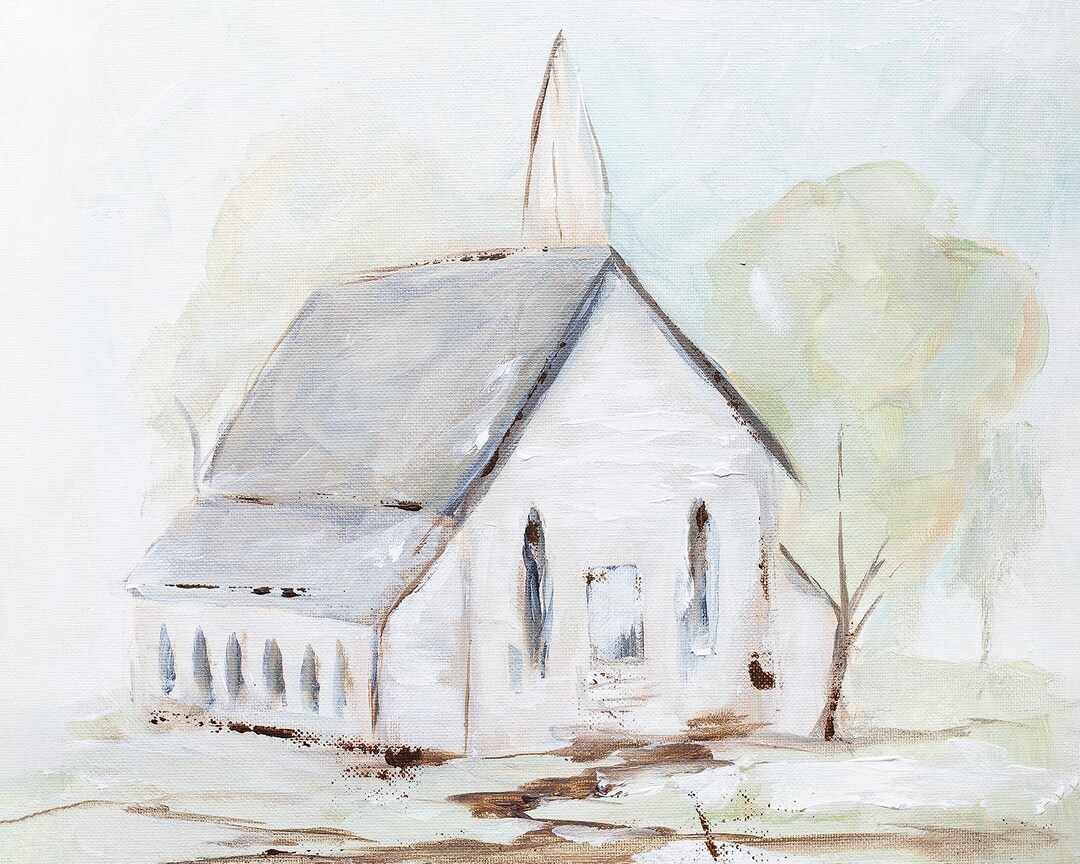 White Chapel - Jesus Church Paper Print in Multiple Sizes - Easter - Etsy