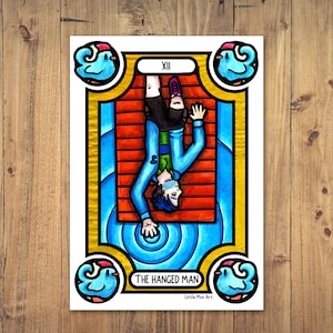 Stardew Valley Tarot Card Art DESCARGA DIGITAL- El hombre ahorcado- Shane Stardew Bachelor - Arte de jugador acogedor descargable - Imprimir en casa arte