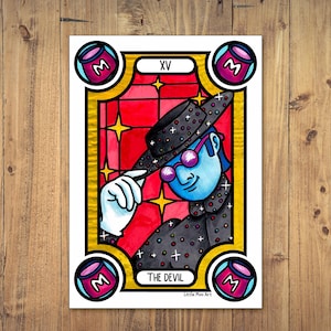 Stardew Valley Tarot Card Art Print: Mr. Qi - The Devil