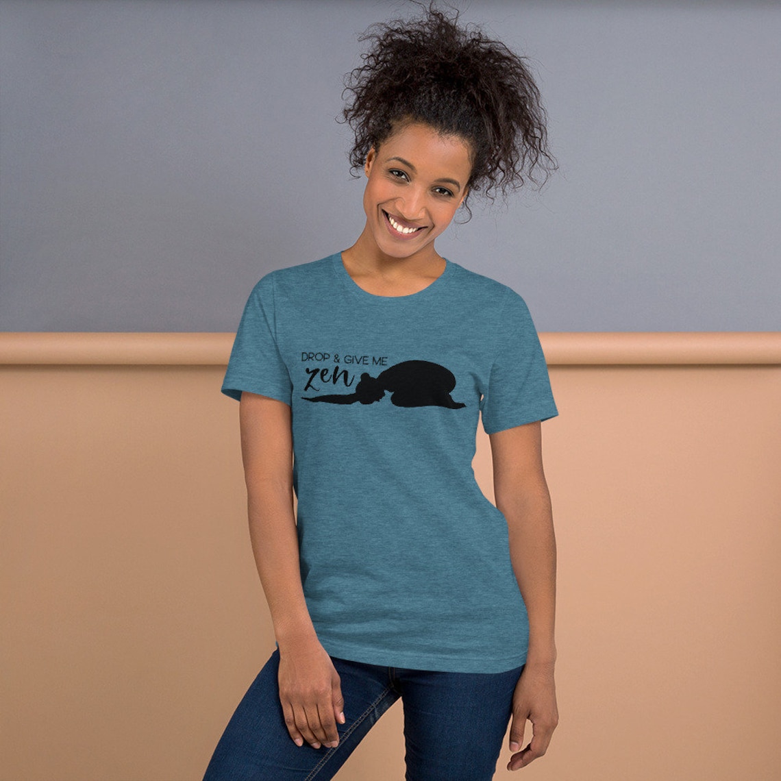 Drop and give me Zen Yoga T-shirt Zen Yoga Graphic Tee ...
