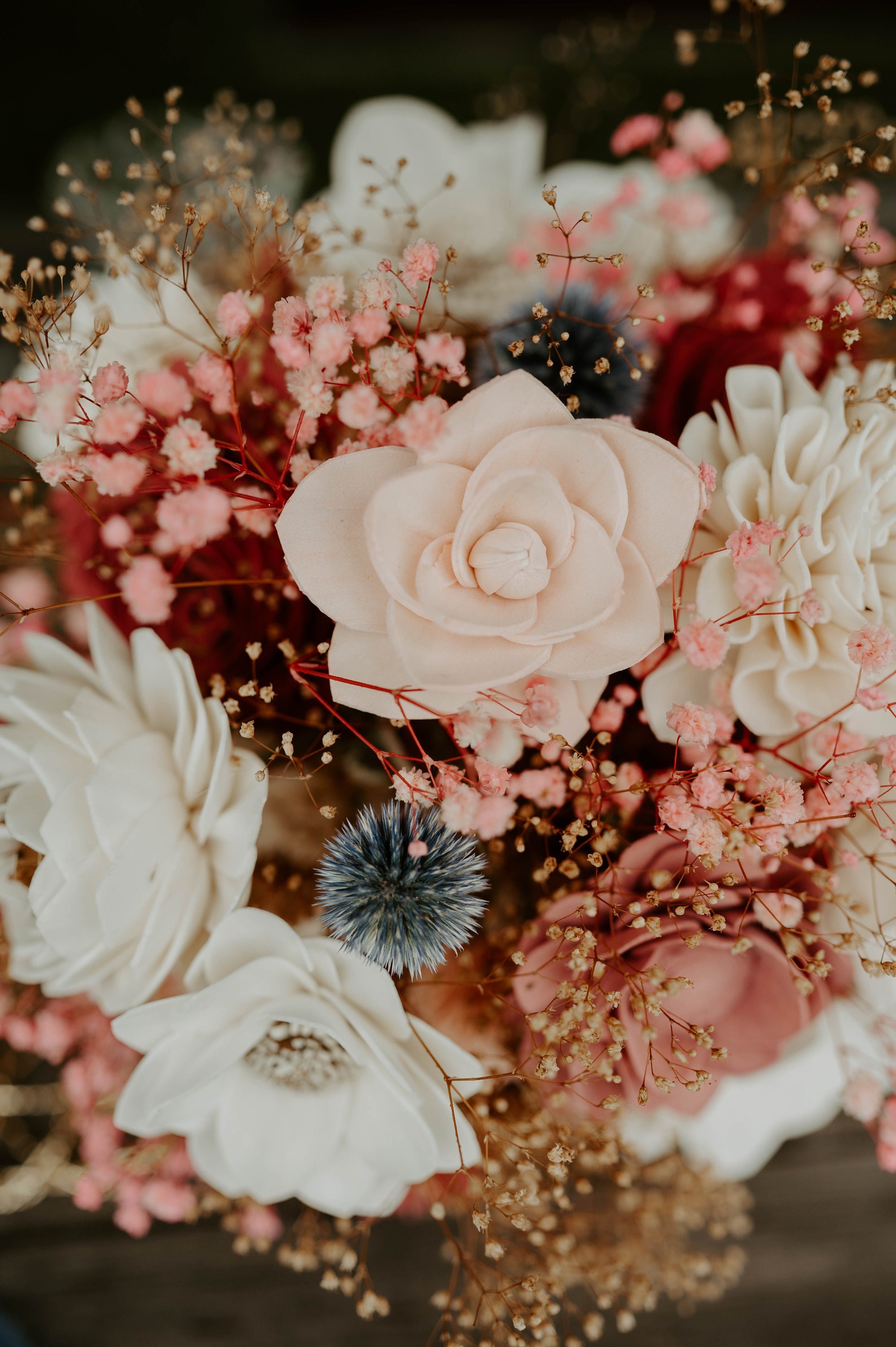 Dusty Rose Blush Pink Rose Sola Wedding Flower Bouquet – SolaFlowerStore