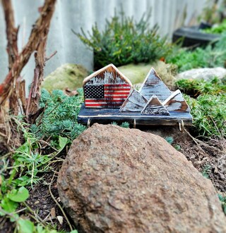 Portachiavi A Parete Con Paesaggio Di Montagna 15,2 Cm - Acciaio Made In USA, 5 Ganci, Regalo Per Amanti Della Natura
