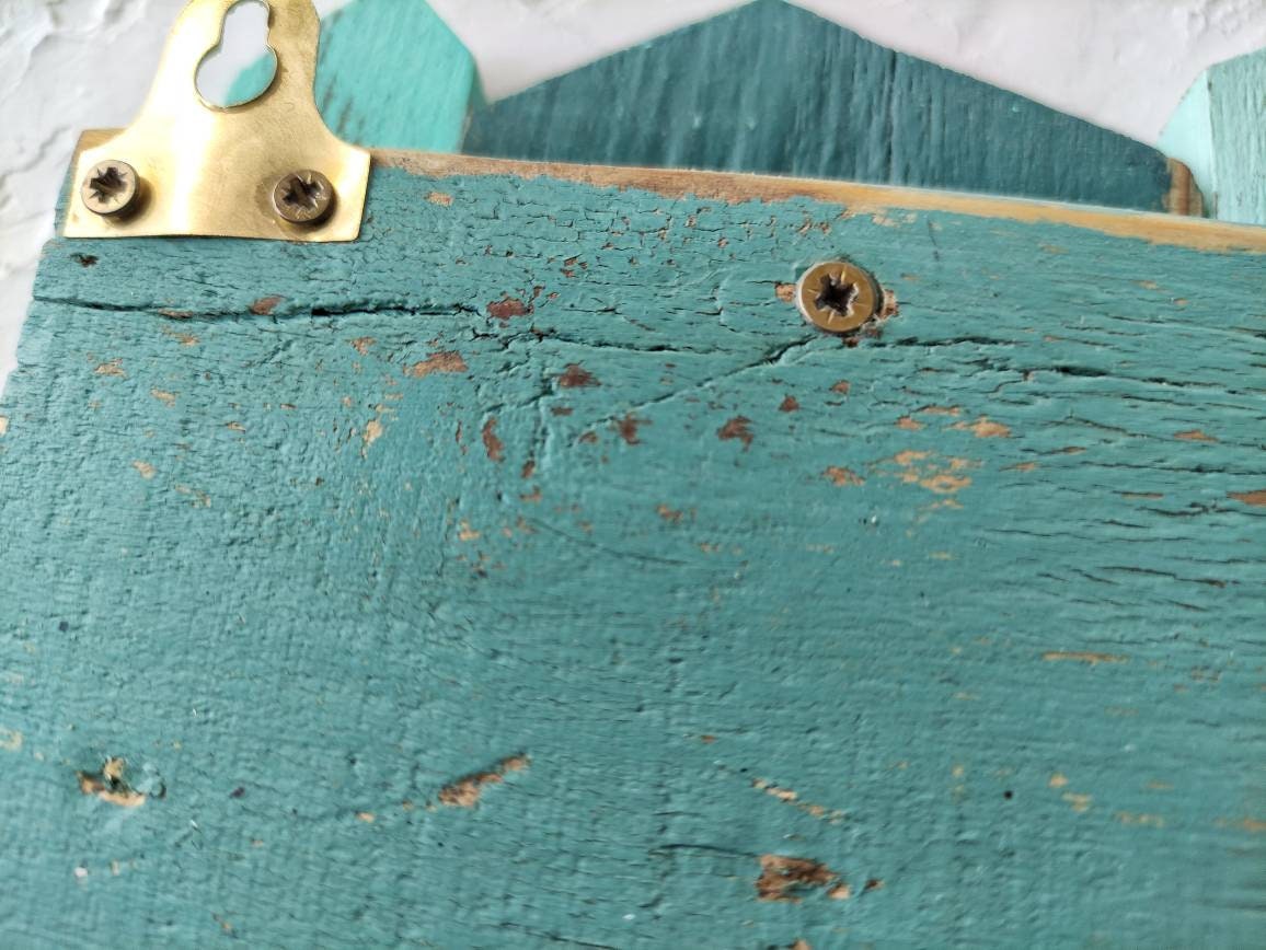 Wooden Emerald Green Key Holder for Wall Face Mask Holder | Etsy