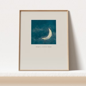 Dream Moon Print - Minimal Instant Art - Printable Art - Moon art - Nursery Wall Art - Art Print - INSTANT DOWNLOAD