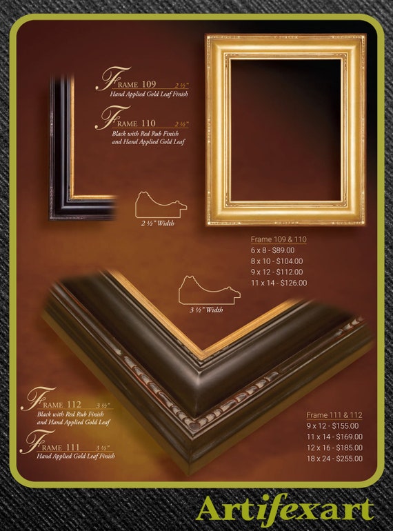 11 x 14 Black /& Gold Hand Burnished Gallery Picture Frame Closed corners