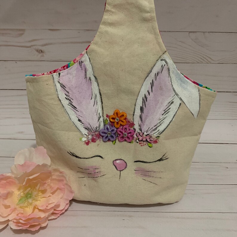 Reversible mini bunny tote bag