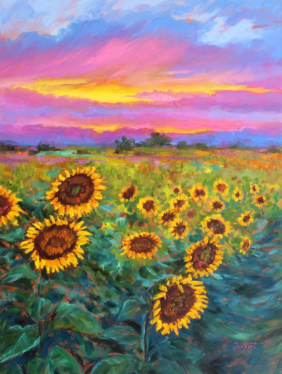 ★23SS★SATUR X HERNC★GUATA JARDIN : OIL PAINTING SUN SCARF Sunflower Sunset II 24