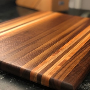 Handcrafted Walnut Maple Cherry Cutting Board: Free Laser Engraving