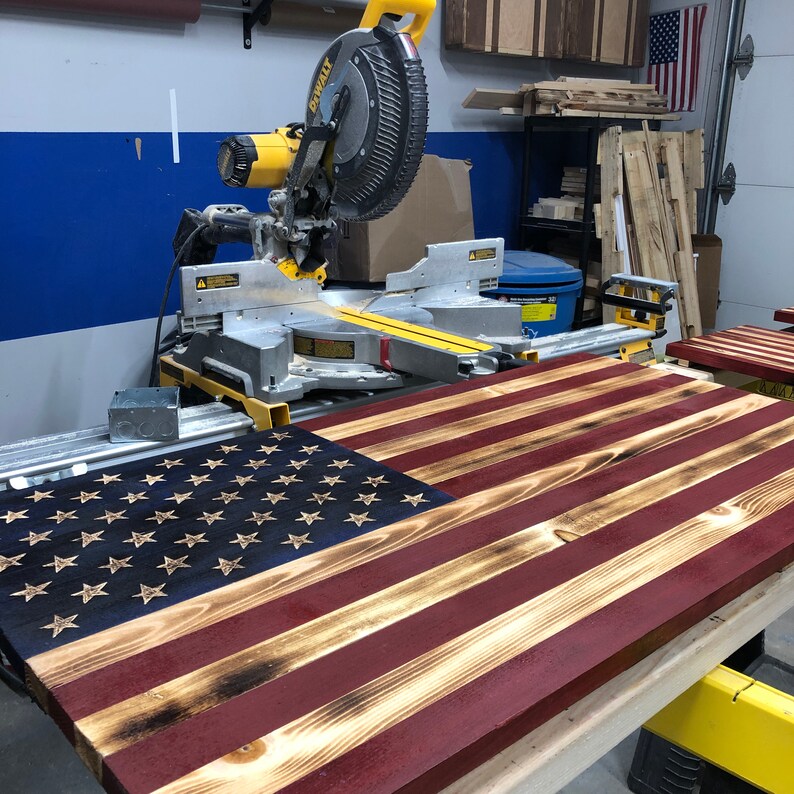 Large Wooden American Flag USA Flag Wall Decor for Farmhouse Etsy