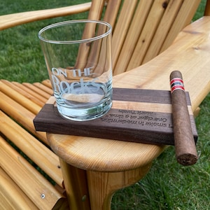 Cigar and Whiskey Coaster Tray