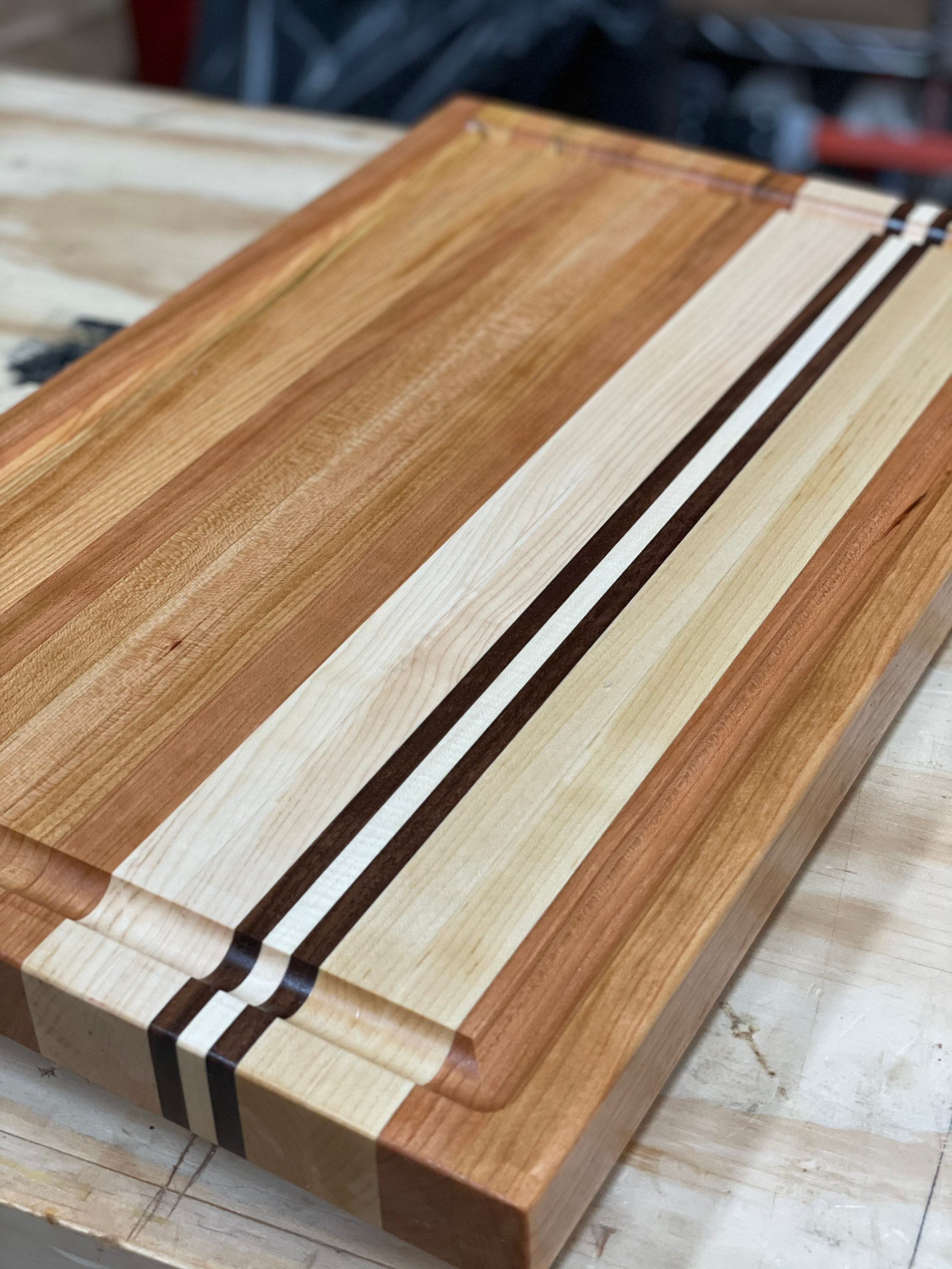 Cutting board craft: Update with leather trim- Chatelaine