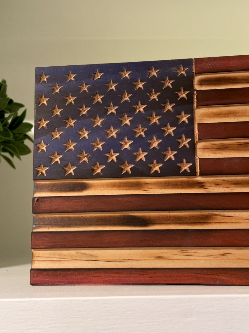 American Flag Bookcase Decor image 1