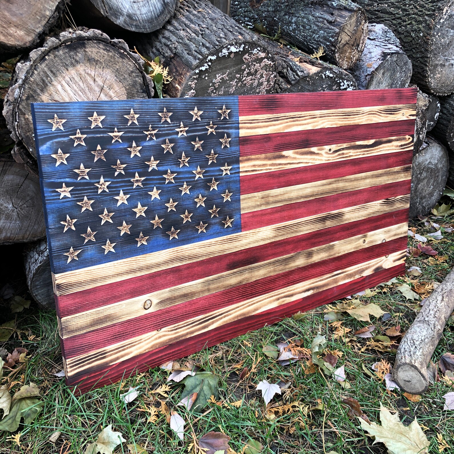 Wooden American Flag 36x19 Large Etsy