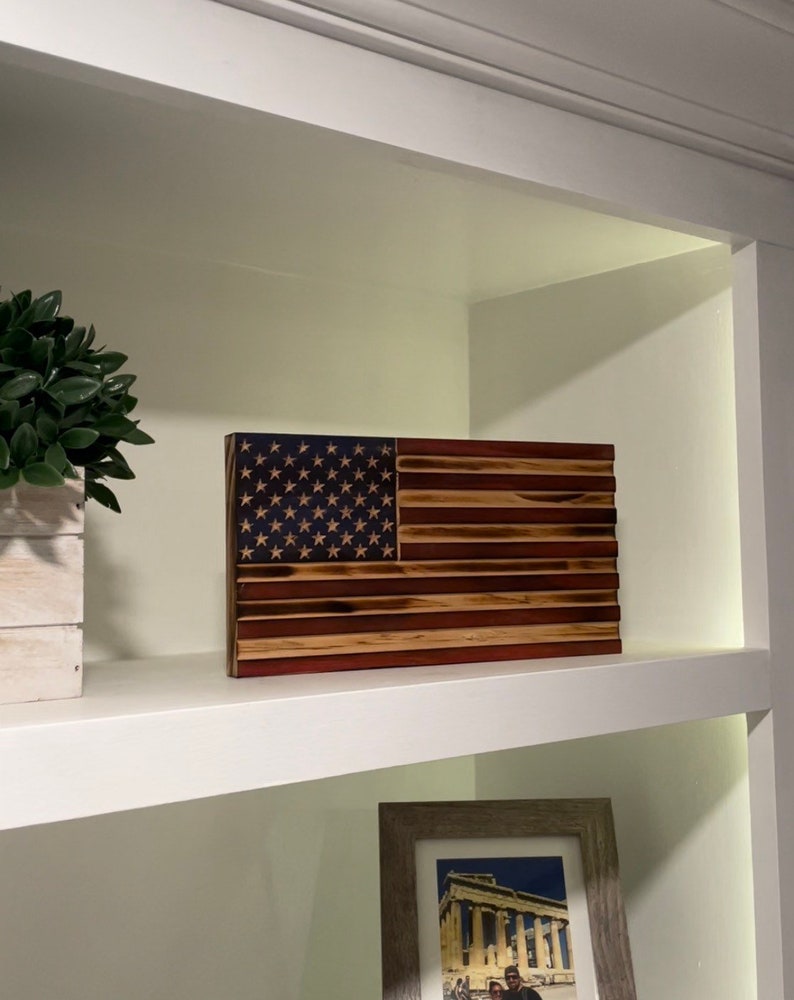 American Flag Bookcase Decor image 2