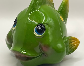 Green & Yellow Puffer Fish Figurine