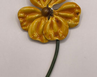 Original by Robert Yellow Enamel Flower Brooch