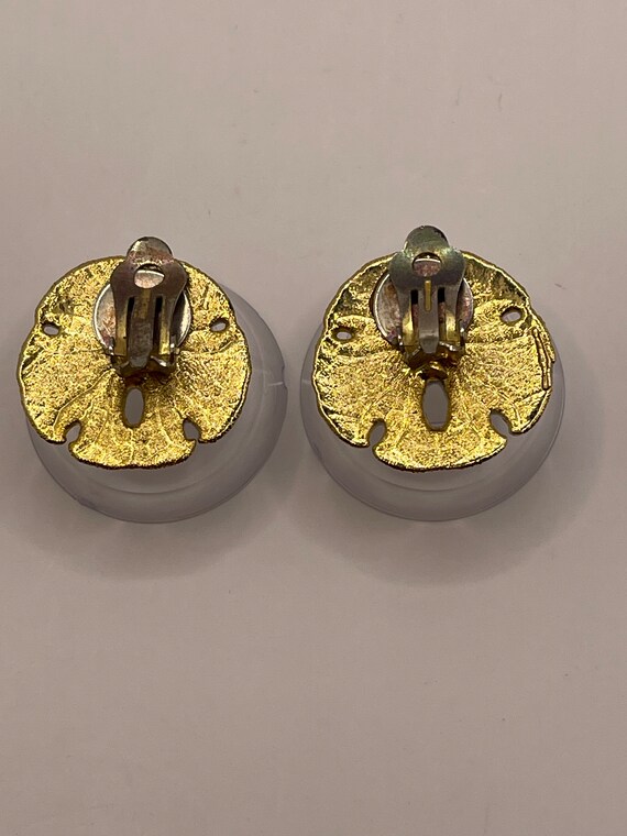 Gold Dipped Sand Dollar Earrings - image 6