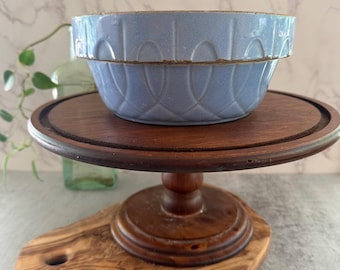 Bol de cerámica vintage azul con esmalte craquelado Winware, fabricado en EE. UU.