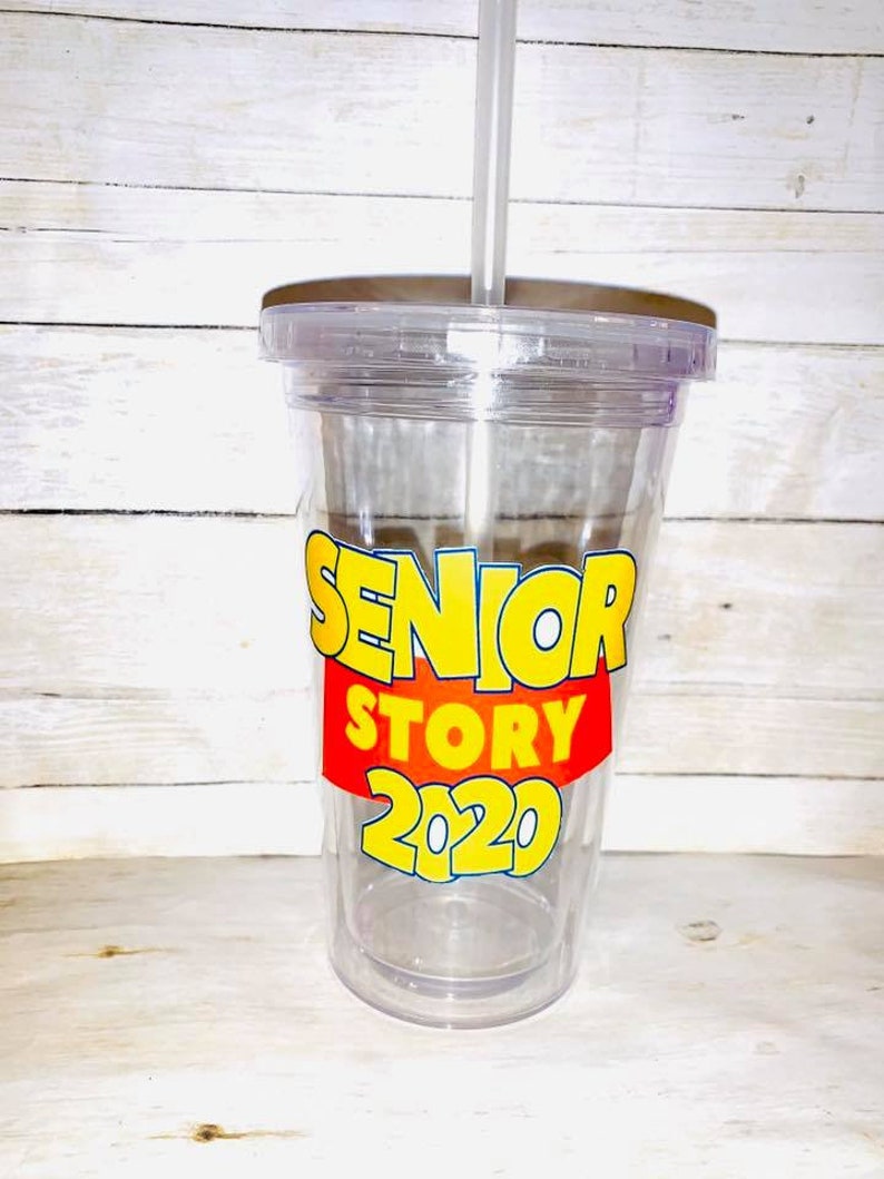 clear custom tumbler with straw etsy