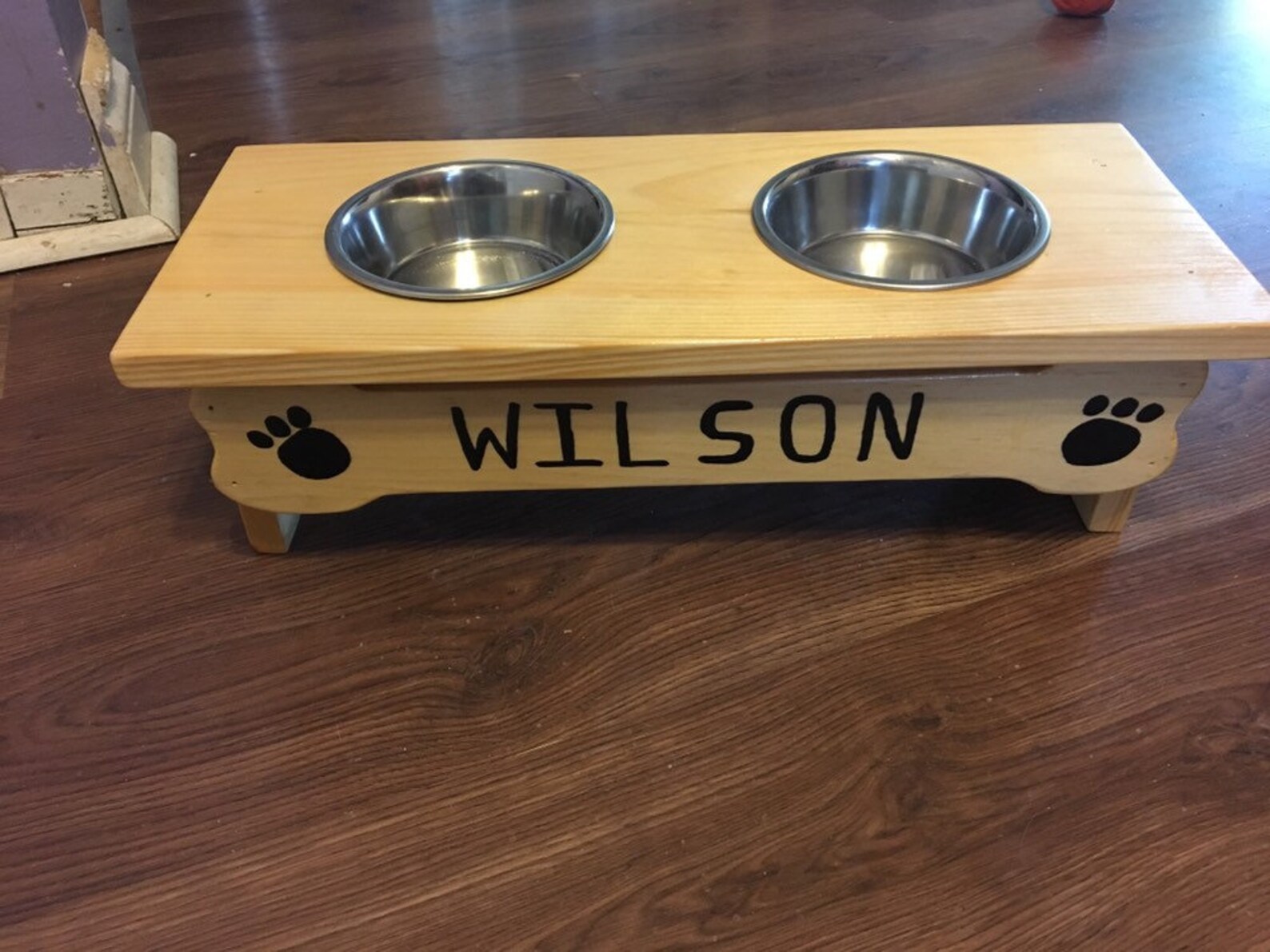 Customizable Pine Cat or Small Dog Dish Stand Etsy Canada