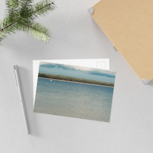 Cartoline, foto della barca a vela di Madeline Island, articoli di cancelleria nautica, decorazioni costiere, biglietti di auguri delle vacanze, souvenir di viaggio