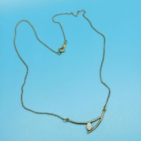 70s fire rainbow opal necklace