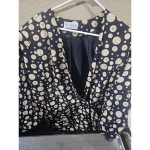 Pendleton Sophisticates Black Tan Pattern Blazer Vintage Women's Size 18