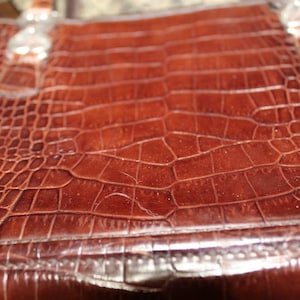 Brighton Croc Embossed Brown Leather Purse Vintage Shoulder Bag image 9