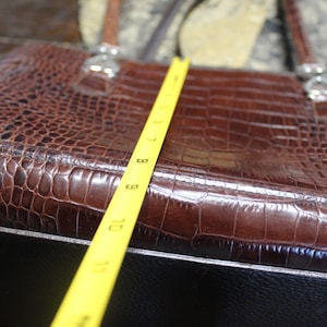 Brighton Croc Embossed Brown Leather Purse Vintage Shoulder Bag image 3