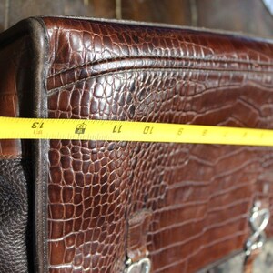 Brighton Croc Embossed Brown Leather Purse Vintage Shoulder Bag image 2