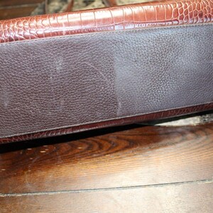 Brighton Croc Embossed Brown Leather Purse Vintage Shoulder Bag image 8