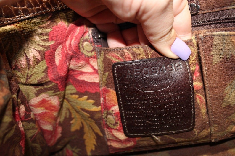 Brighton Croc Embossed Brown Leather Purse Vintage Shoulder Bag image 4