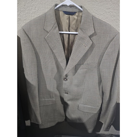 Burberry Kensington Brown Houndstooth Blazer Jacket Wool Men's 40R