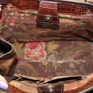 Brighton Croc Embossed Brown Leather Purse Vintage Shoulder Bag image 5