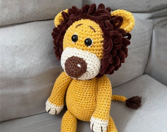 Crochet Lion Stuffed Animal, Personalized Amigurumi Plushie