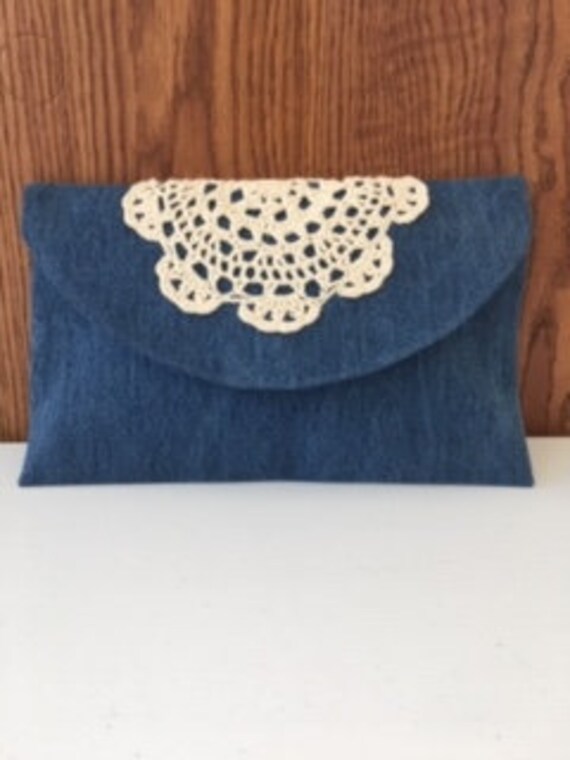 denim clutch bag