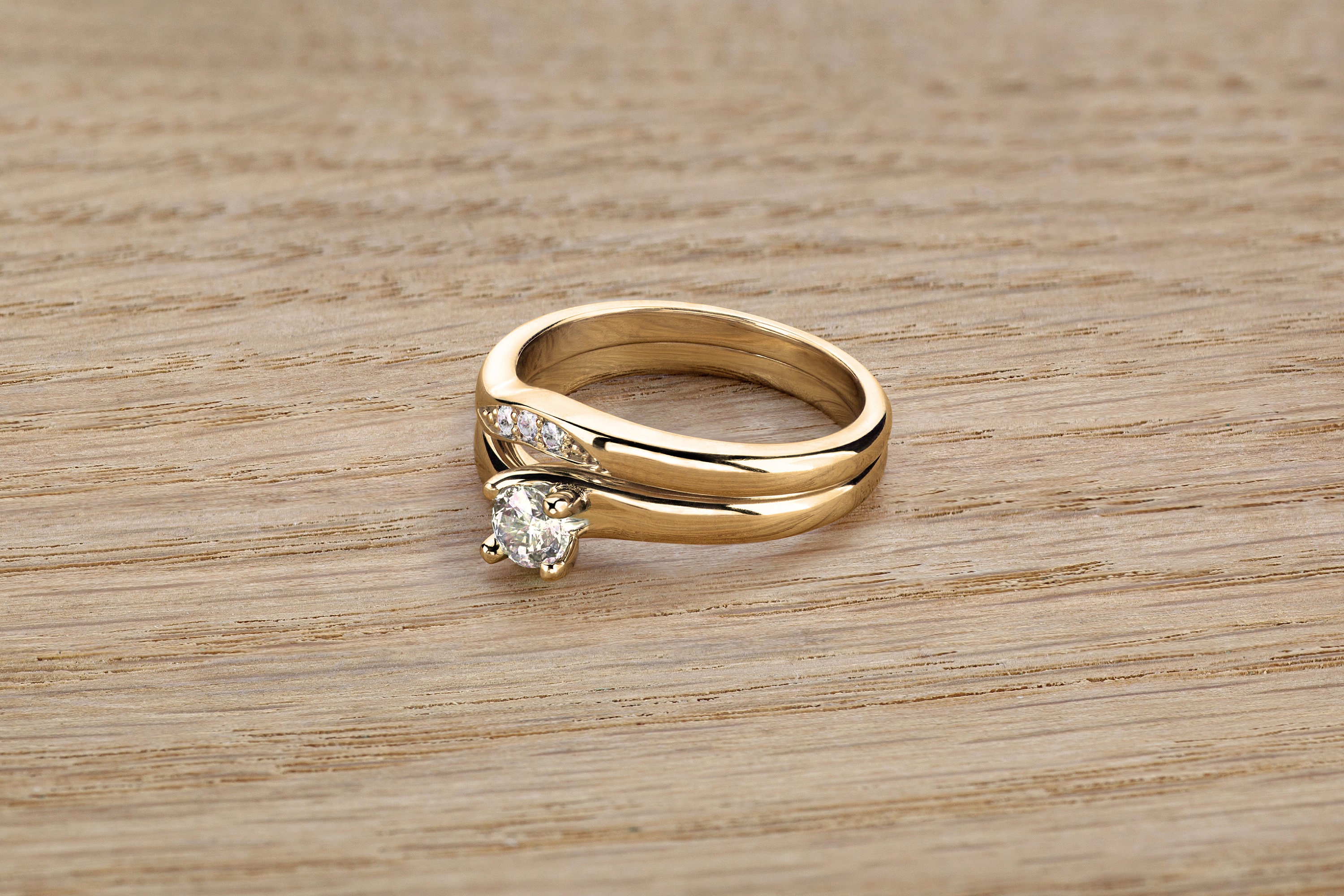 Fairy ring bridal set in 14k solid gold with swiss topaz & CZ Etsy