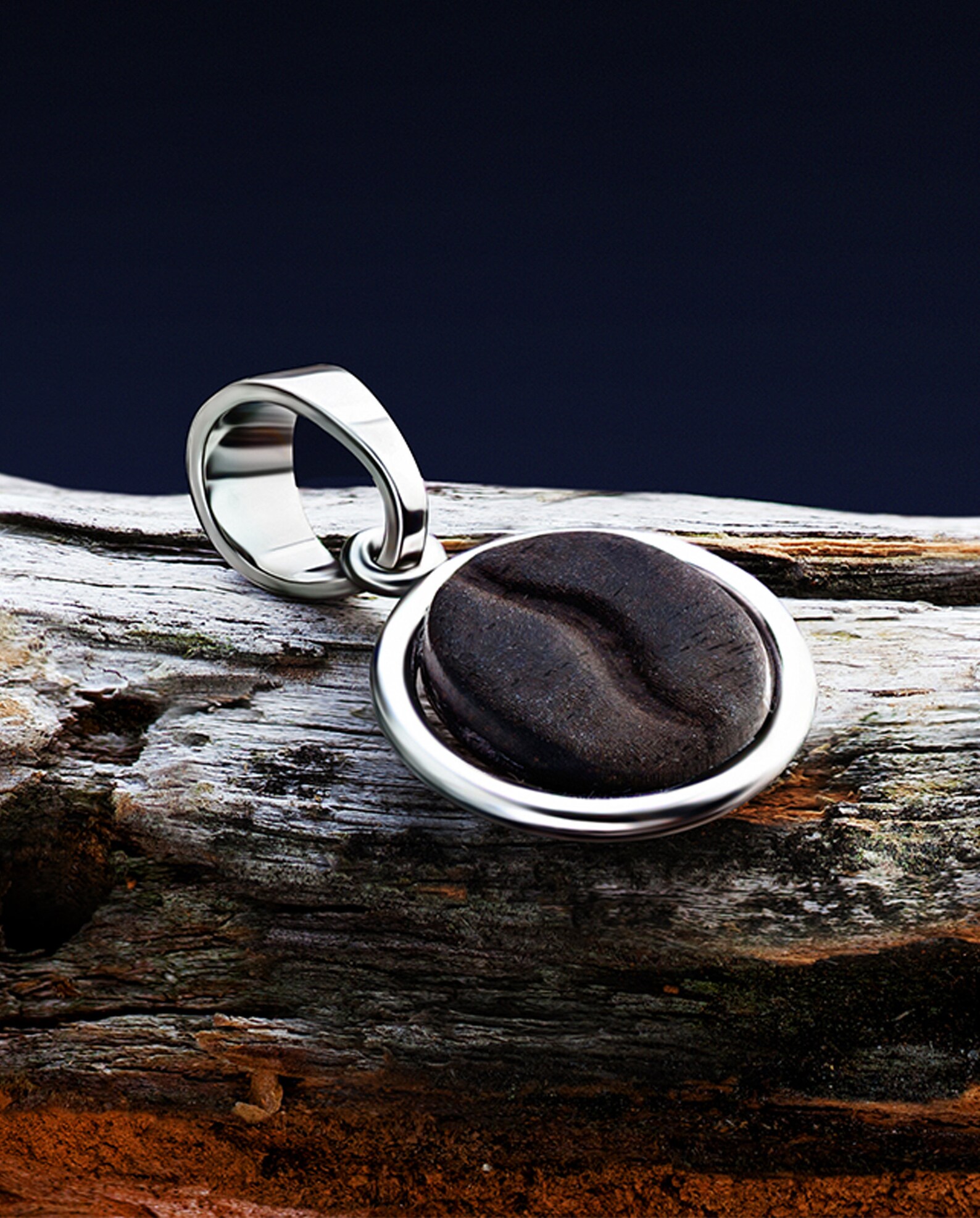 Coffee Bean Necklace Sterling Silver or Gold Pendant With Etsy